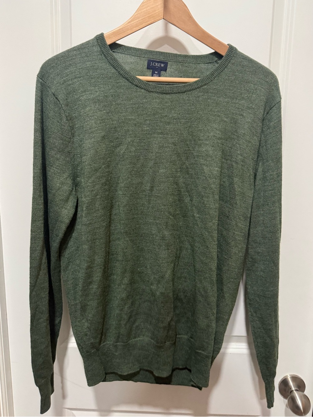 J. Crew Men’s Merino Wool Blend Crewneck Sweater Green Medium